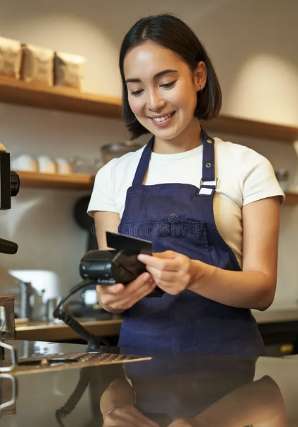 Traveler holding a Wise physical card in Korea