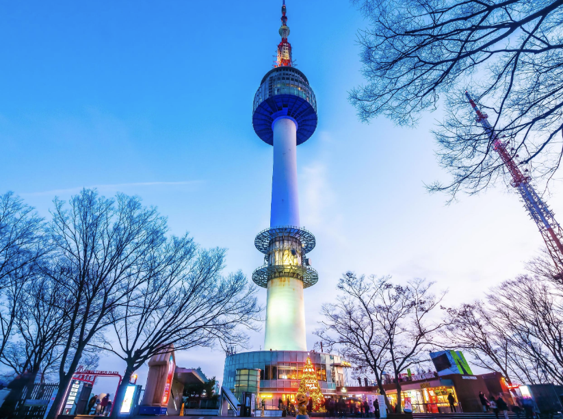 N Seoul Tower at sunset on Namsan Mountain, a must-visit landmark included in many Seoul 2-day itineraries