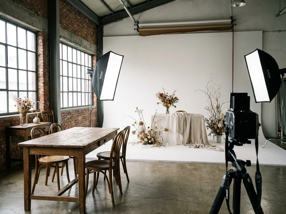 Seongsu photo studio experience Seoul concept set with vintage props and professional lighting