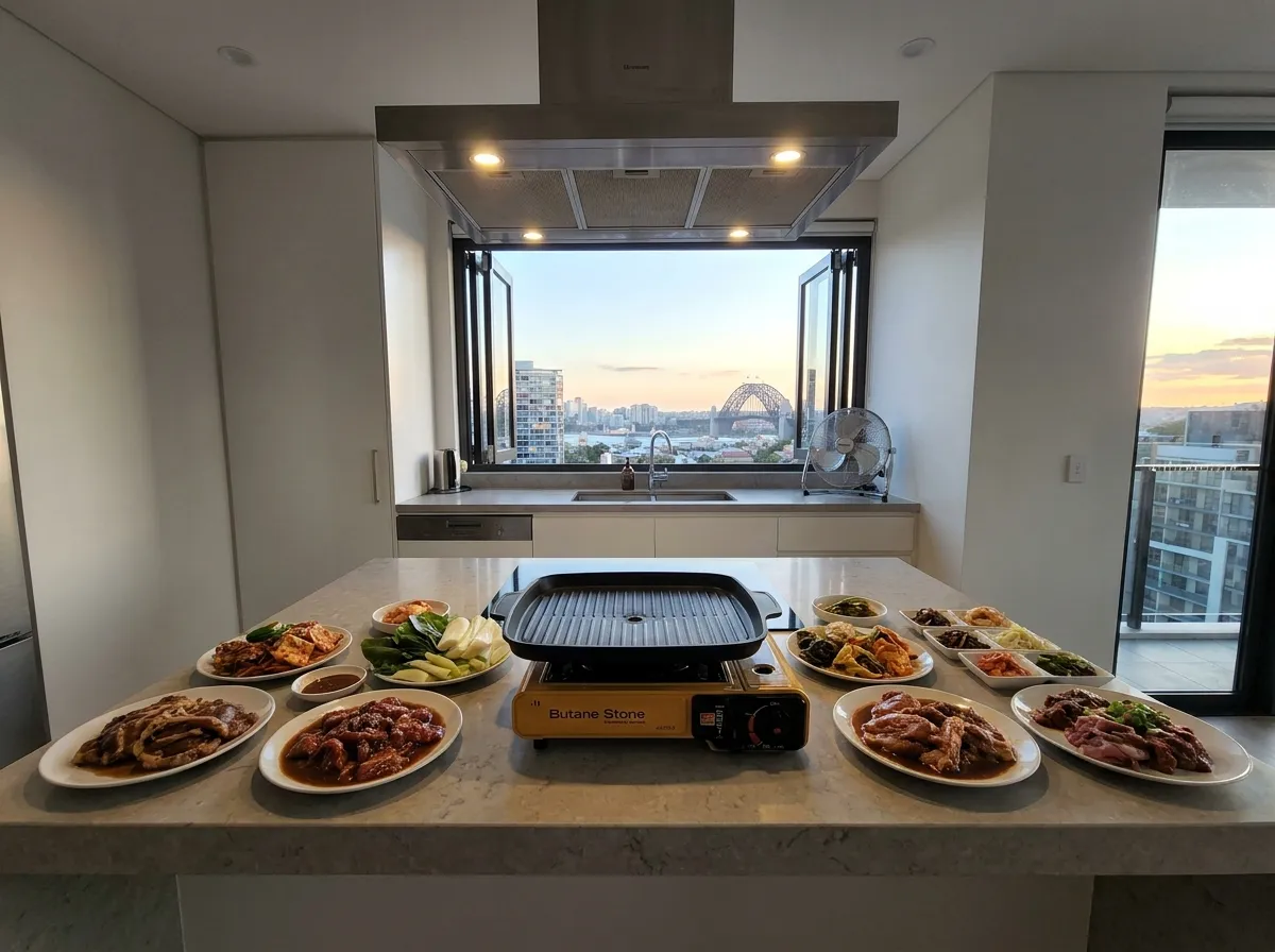 Korean BBQ indoors without smoking: The TeChef non-stick grill pan with fat drainage ridges designed for home stovetops.