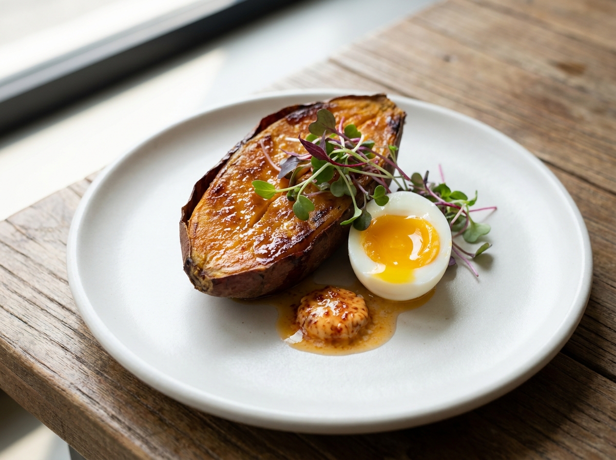 Seongsu-dong food guide Seoul brunch dish with seasonal vegetables on minimalist ceramic plate