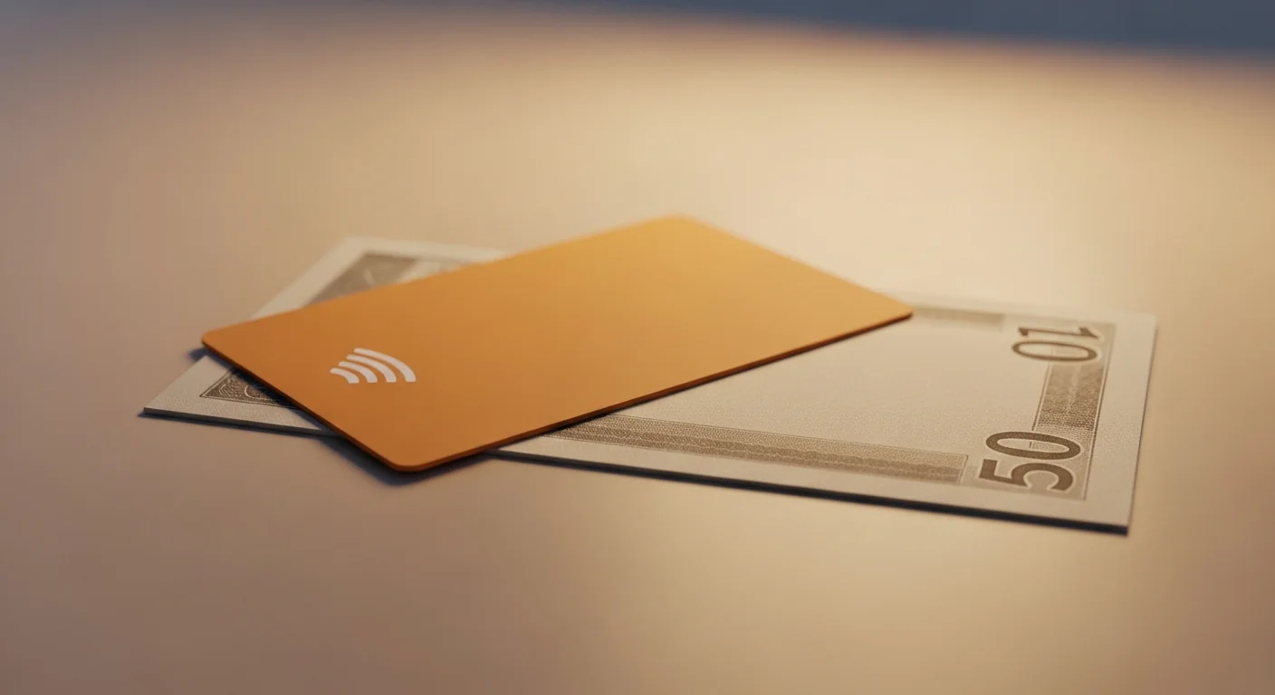 t-money vs wowpass vs climate card — a plain transit card and a plain unmarked banknote symbolising the cash exchange feature