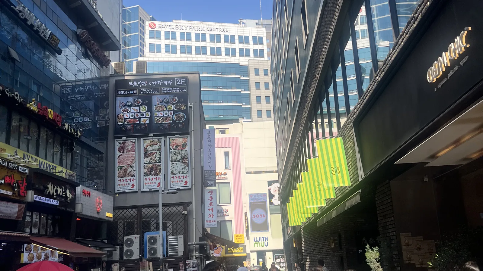 Myeongdong shopping guide view of the main Myeongdong shopping street with brand signs