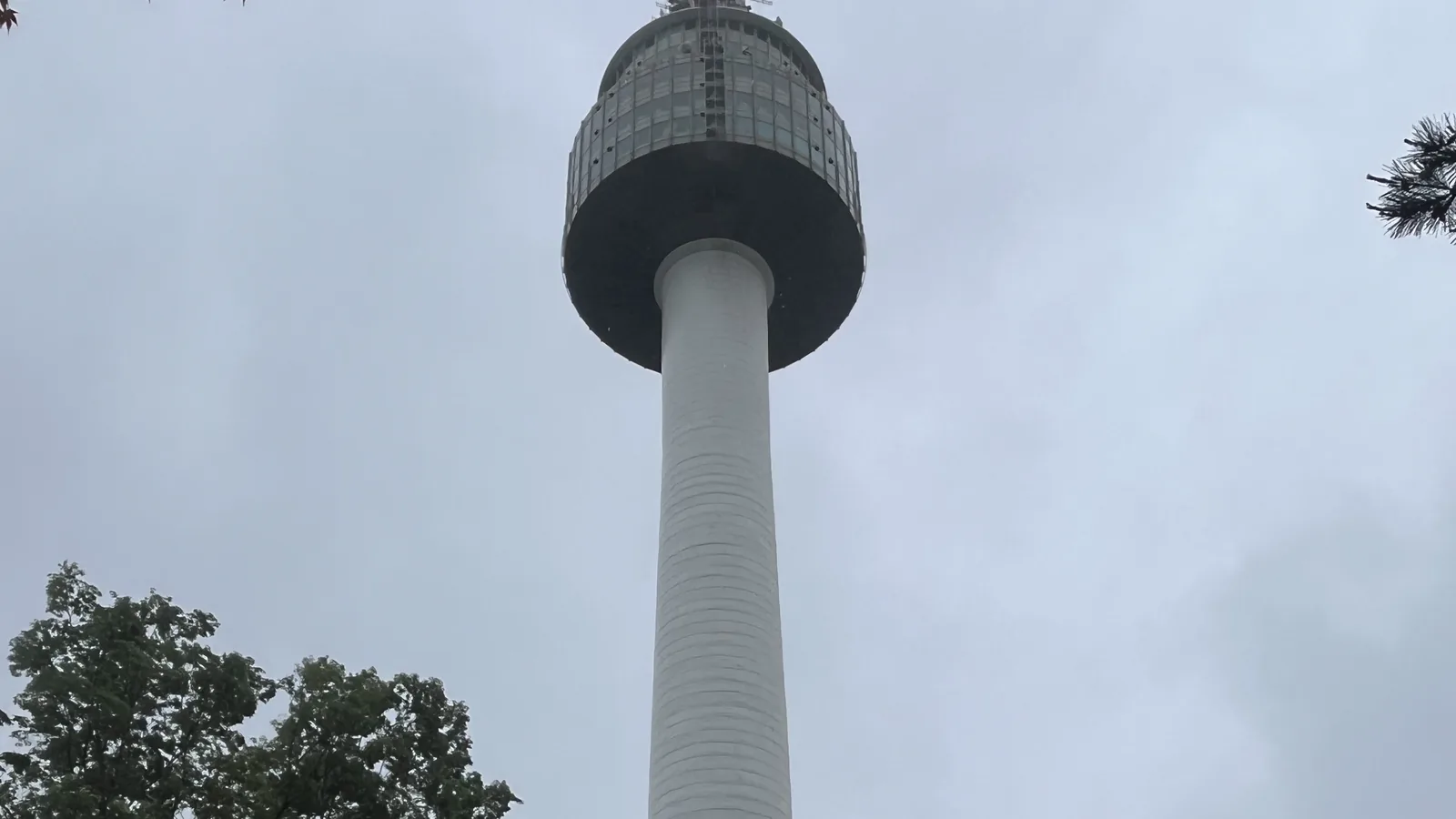 Namsan in the rain with N Seoul Tower fading into fog