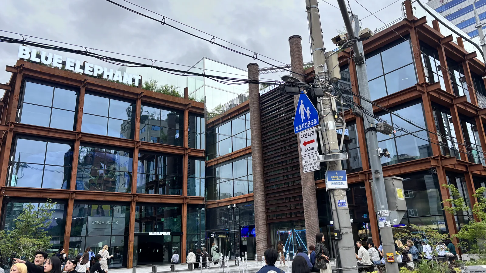Seongsu industrial architecture shown in the Blue Elephant timber and steel-frame glass building