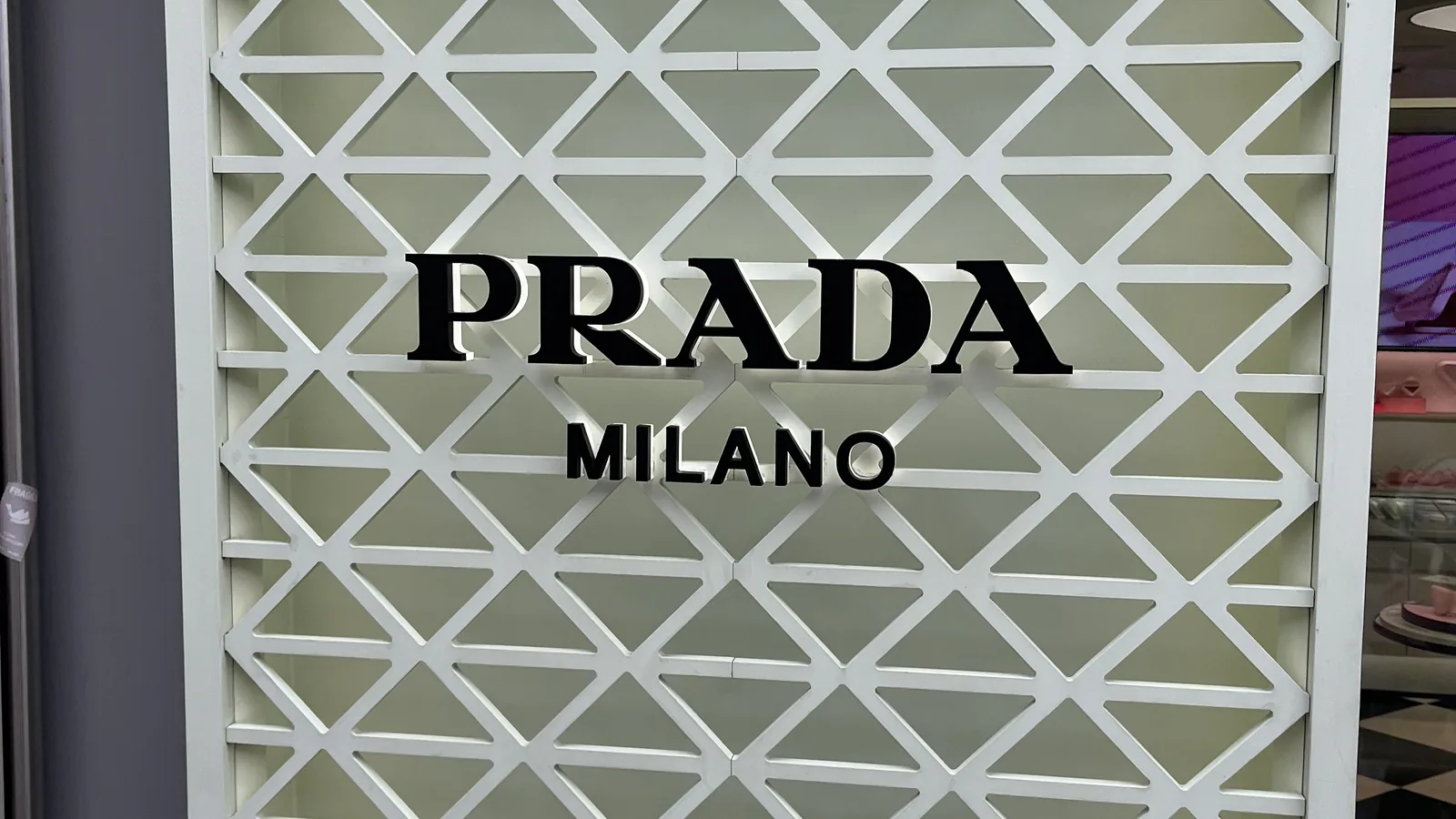luxury pop-ups in Seongsu showing the Prada green diamond-pattern facade on a Seongsu street