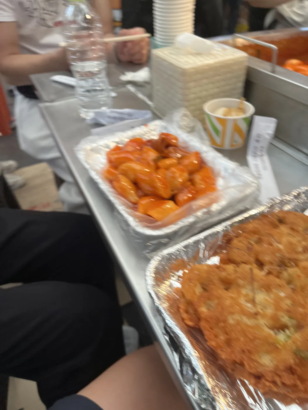 Gwangjang Market bindaetteok served crisp and golden on a tray