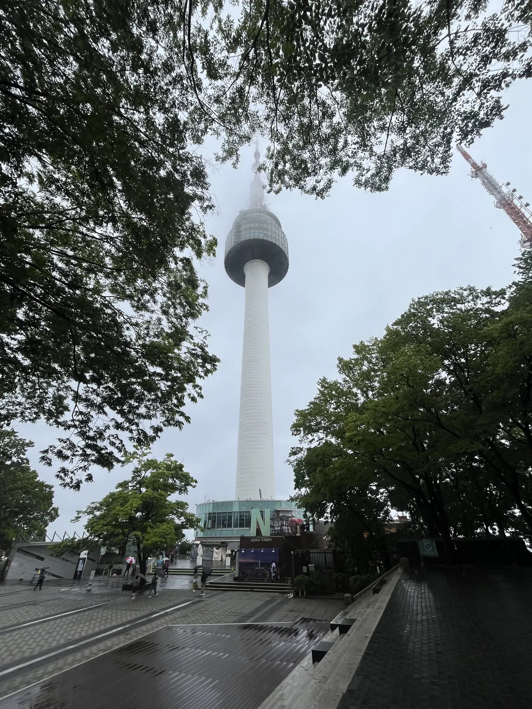 Namsan Seoul Tower guide view of N Seoul Tower standing over the plaza