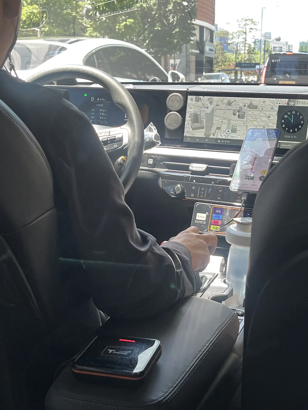 Incheon Airport to Myeongdong taxi with a T-money terminal