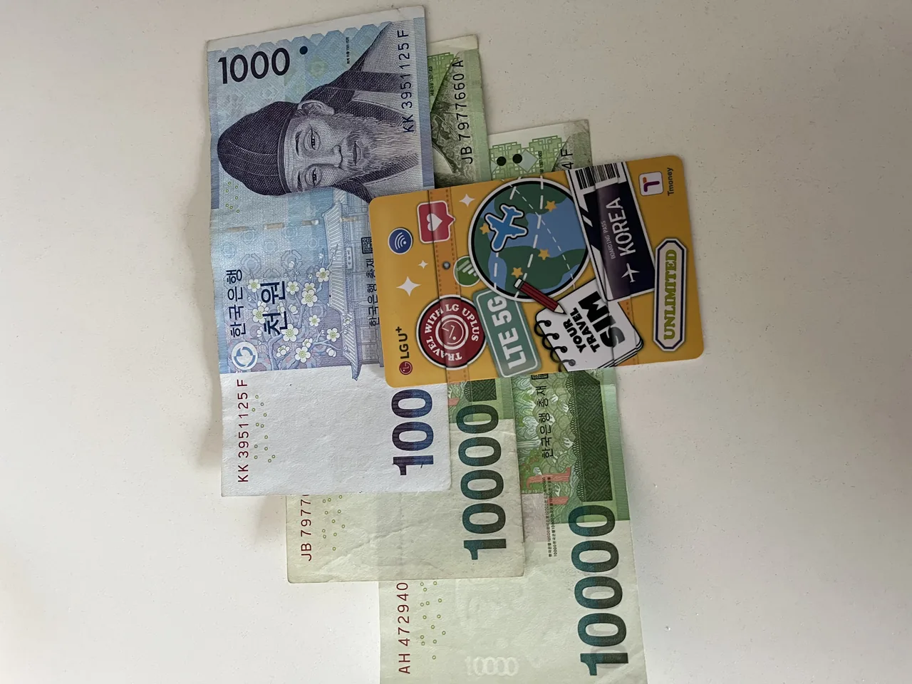 Incheon Airport to Seongsu Korean won cash for taxis and top-ups