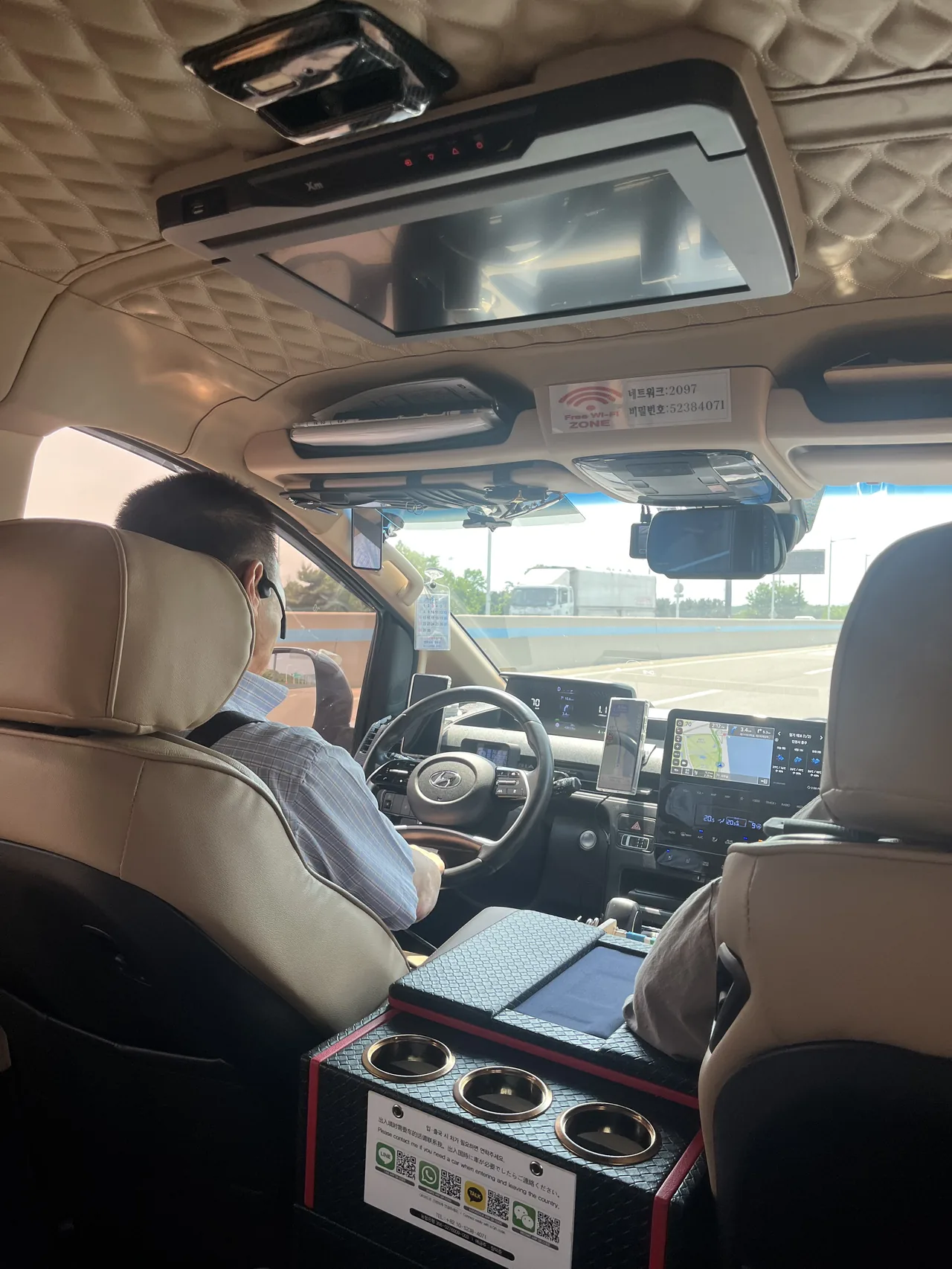 Incheon Airport to Seongsu premium private transfer van interior