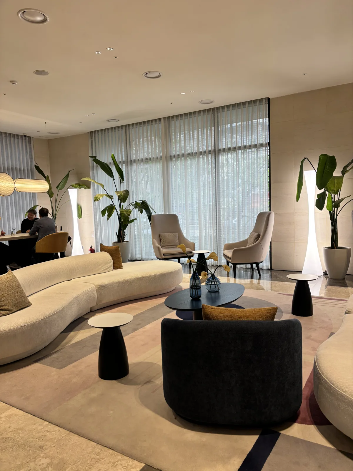Hotel booking tips Seoul: a mid-range hotel lobby lounge in Myeongdong