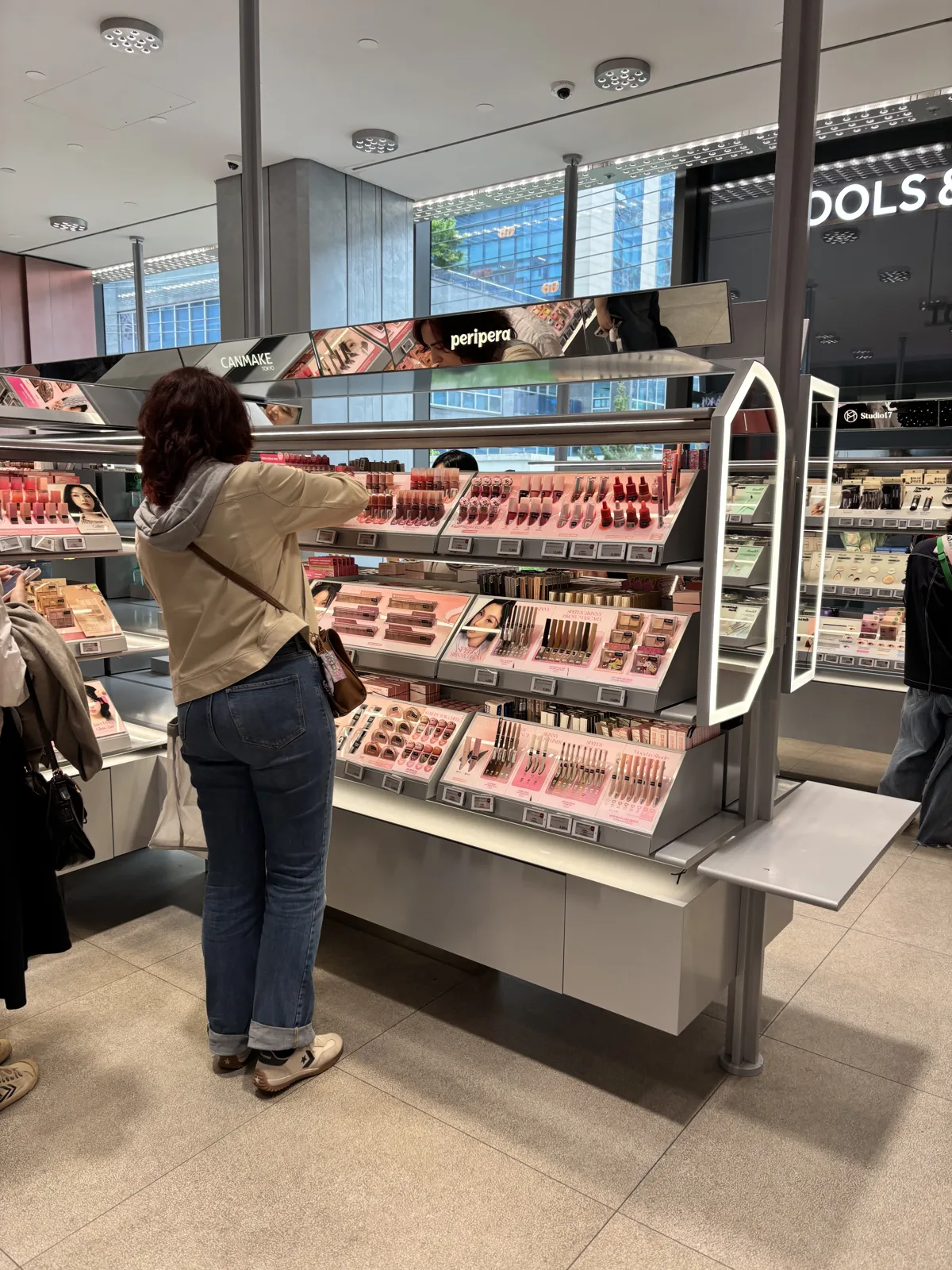 Olive Young Seongsu product shelf in Seoul