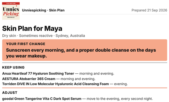 Plan preview: your personalised plan at a glance